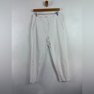 Eileen Fisher white organic cotton hemp flat front pants